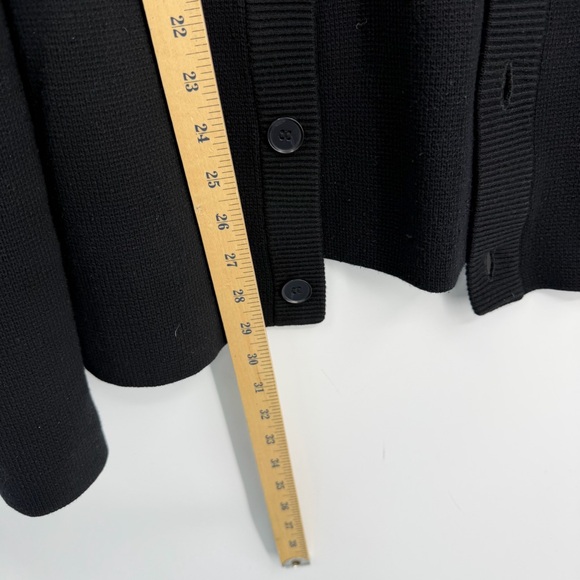 COS V NECK WOOL-BLEND CARDIGAN black high neck button front sz S relaxed fit - Picture 5 of 8